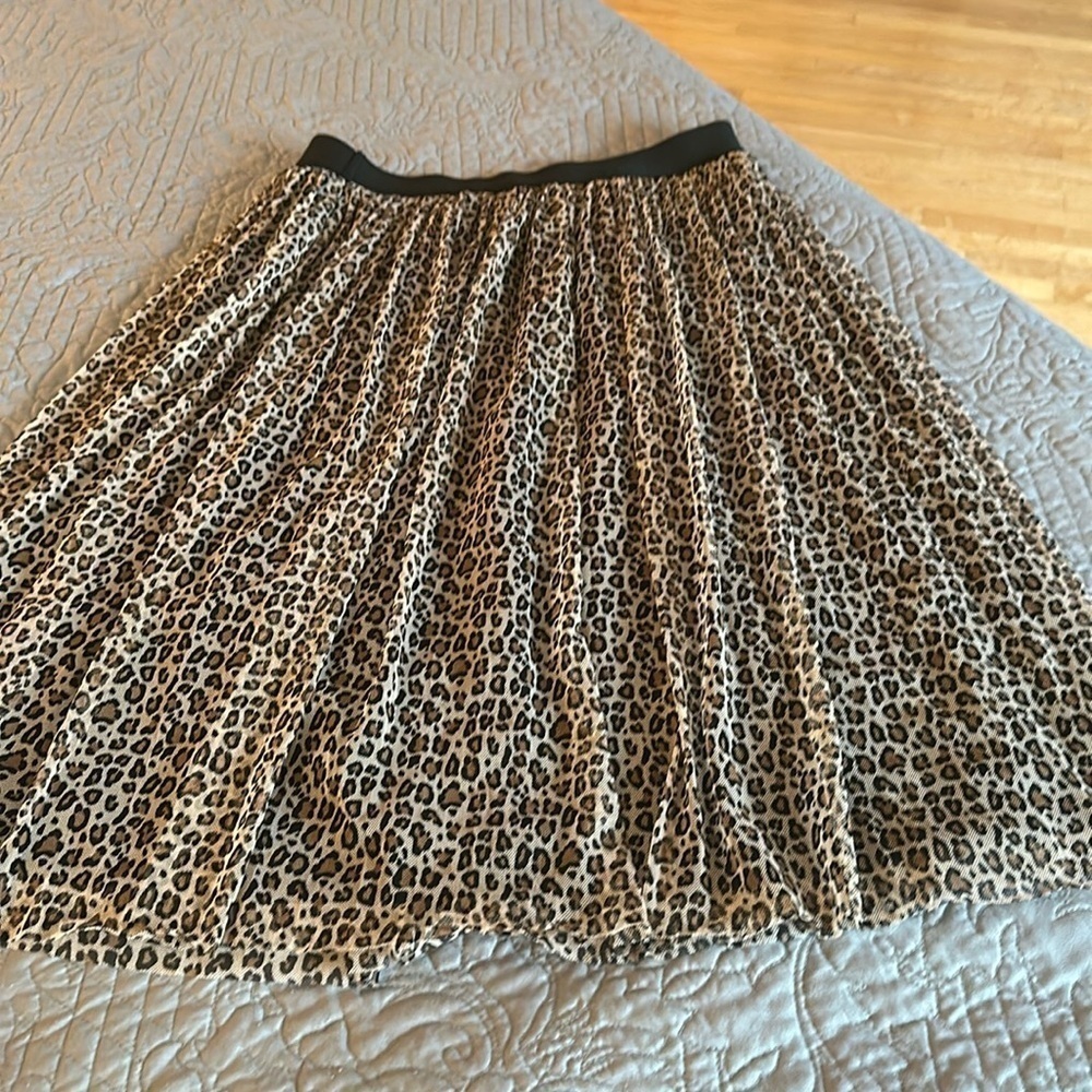 A New Day animal print skirt elastic waist lined M